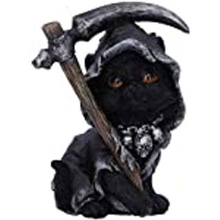 Schwarze Hexenkatze mit Sense 10,2cm
