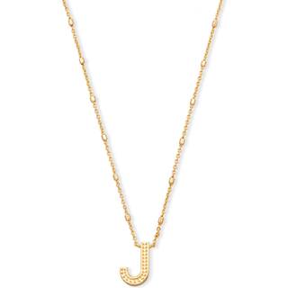Kendra Scott Brev J Pendant Halskæde til Kvinder Fashion Jewelry 14K Goldbelagt messing Gold Metal Letter J