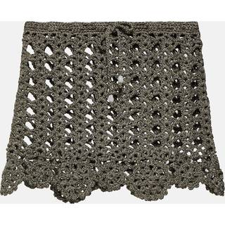 Ganni Crochet cotton-blend miniskirt - black - XL