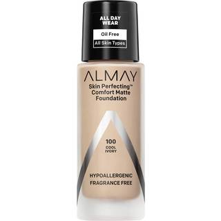 Almay Skin Perfecting Comfort Matte Foundation Hypoallergenisk grusomhed Free -fragrance Gratis hudl?ge testet v?ske makeup cool elfenben 1 v?ske