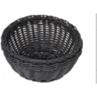 Brødkurv, rund, sort plastflet, Ø16xH8 cm