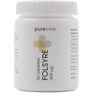 Pureviva Folsyre 400 µg (90 tabl)