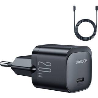 Joyroom nano 20W USB-C PD QC oplader med Lightning kabel - Sort