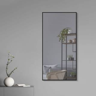 Aflangt Spejl Med Sort Ramme - Minimalistisk Med Træramme  - 40 x 80 Cm - Incado
