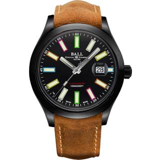BALL Rainbow Automatic Black Dial Brown Leather Strap Men's Watch NM2028C-L28CJ-BK