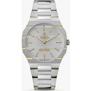 Vivienne Westwood The Bank Quartz Grey Dial Stainless Steel Bracelet Unisex Watch VV294LCGSG