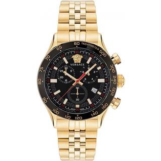 Versace VE2U00622 Hellenyium Sort/Gul guldtonet stål Ø44 mm