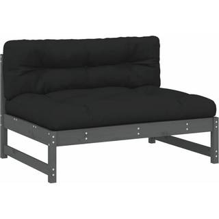 Midtermodul Til Sofa 120X80 Cm Massivt Fyrretræ - Fyrretræ grå / Midtersofa