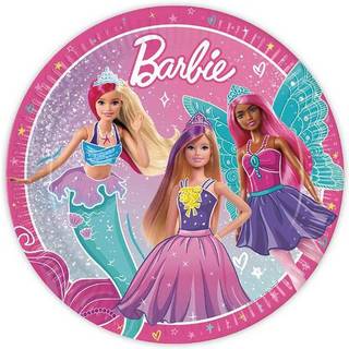 Barbie paptallerkner 8 stk. - Barbie Fantasy