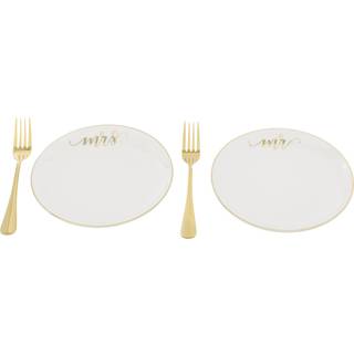 Lillian Rose fru plattor med 2 gafflar bröllopstårta ceremoni alternativ uppsättning 7 """" guld