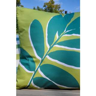 Fusion Fusion Green 100% Cotton Leaf Print Cushion