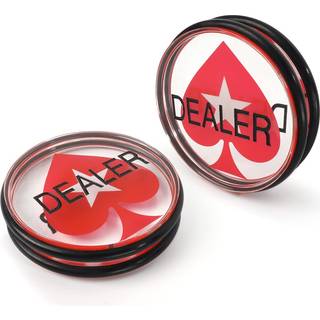 GSE 3 """" Dobbeltsidet casino-klasse klar akrylpokerforhandler puck-knap til spilkortspil Texas Hold 'Em Poker Nights Turneringer