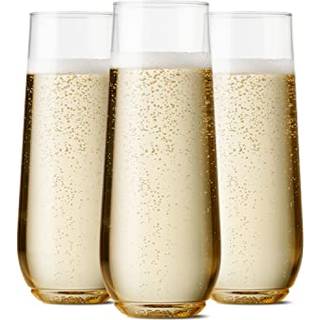 Tossware Pop 9oz Fl?jte Premium Kvalitet Genanvendelig Ubrydelig og krystalklare plastiske champagnebriller
