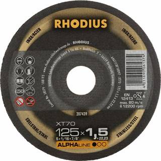 RHODIUS 125x1,5 mm skæreskive i XT 70 (207439)