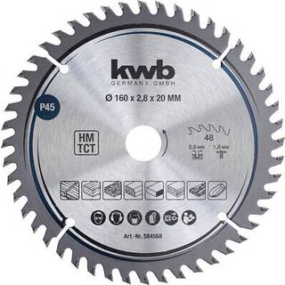 kwb TCT fin rundsavsklinge, 48 tænder, Ø160 x 2,8 x 20 mm