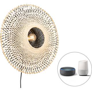 Smart væglampe bambus 50 cm med stik inkl. Wifi A60 - Rina