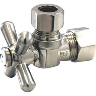 Kingston Brass CC54408X 5/8 """" O.D. Komprimering 1/2 """" O.D. Komprimeringsvinkelafbrydelsesventil b?rstet nikkel