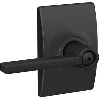 Schlage F40 Lat 622 Cen Latitude Door Lever med Century Trim Bed & Bath Privacy Lock Matte sort