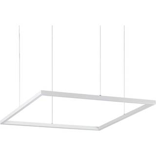 Ideallux Hængelampe Oracle Slim Square, Hvid/opal, Stue/spisestue, Aluminium, Moderne