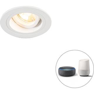 Smart indbygget spotlight hvid rund tiltbar inkl. Wifi GU10 - Chuck