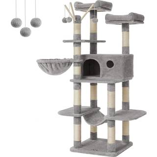 Feandrea Cat Tree, XXL Cat Condo, 164 cm, lysegrå PCT087W01