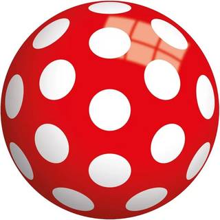 Rød gummibold med prikmønster - 23 cm