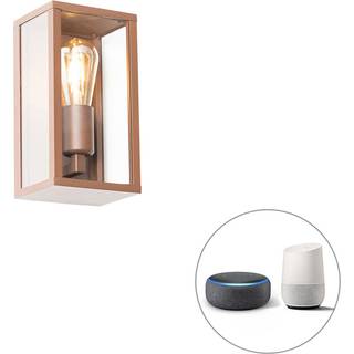 Smart væglampe rustbrun 26 cm IP44 inkl. Wifi ST64 - Charlois