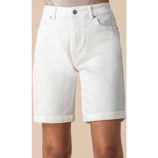 Roman Roman White Turned Hem Denim Shorts