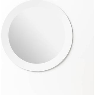 Hvidt spejl 50 cm. magnetisk spejl med hvid kant