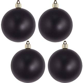 Jul af Krebs 4 """" (100 mm) Velvet Soot Black [4 stykker] Solid kommerciel kvalitet indendørs og udendørs knustproof plast UV og vandbestandig kug