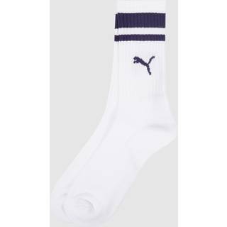 Puma 2-pak Crew Heritage Stripe Socks - White/Blue - Str 39/42