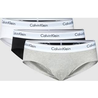Calvin Klein 3-pak Modern Cotton Stretch Hip Brief - White/Grey - Small * Kampagne *