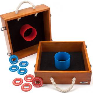 GSE Quality Outdoor Solid Wood Washer Toss Game Set S?t med 8 udskiftningsskiver med flaske?bner til vaskemaskine kast pitching gr?spl?ne spil -