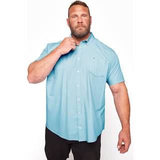 BadRhino Big & Tall BadRhino Big & Tall Light Blue Short Sleeve 100% Cotton Oxford Shirt