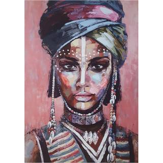 Håndlavet Maleri - African Beauty - Mixed Media -  Str: 70 x 100 Cm