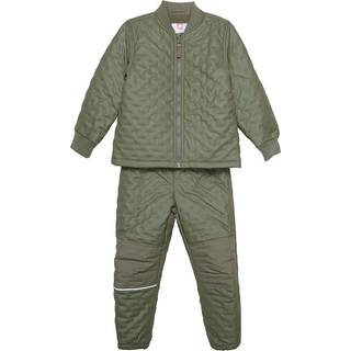 CeLaVi Børne Termosæt m. fleece - Army - 98