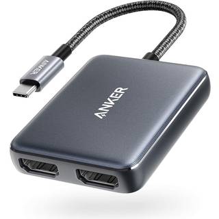 PowerExpand USB-C to Dual HDMI Adapter Gray