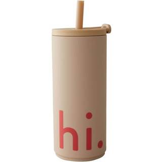Design Letters Travel Life termoflaske med sugerør 50 cl Hi-beige