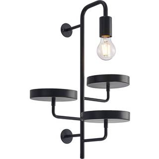 Lindby væglampe Hanjo, højde 50 cm, sort, metal