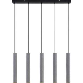 Lindby pendellampe Concretto, 100 cm, grå, 5 lyskilder, beton