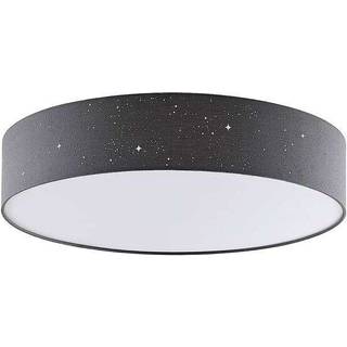 Lindby LED-loftlampe Ellamina, Ø 60 cm, antracit, tekstil