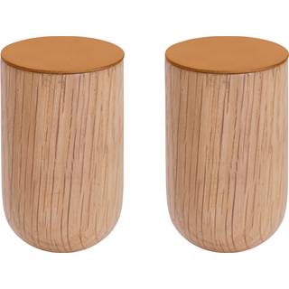 Contrast Hooks, Ø 3 cm, beige/eg, sæt á 2 stk.