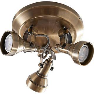 Lindby loftlampe Perseas, Ø 22cm, 3 lyskilder, antik messing, GU10
