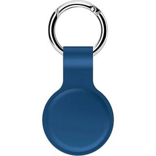 AirTag Silikone Etui m. Rund Karabinhage - Blå