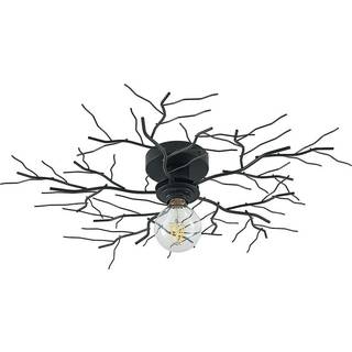 Lindby loftlampe Vetki, Ø 60 cm, sort, 1 lyskilde, metal
