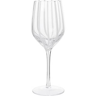 Broste Copenhagen Stripe hvidvinsglas 35 cl Clear/White stripes