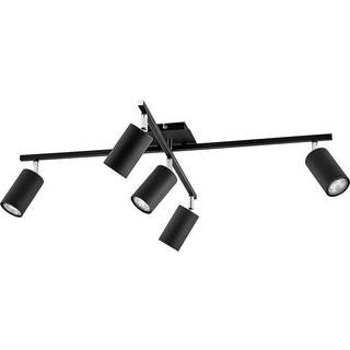 Lindby loftlampe Joffrey, 78 cm, sort, 5 lyskilder, GU10