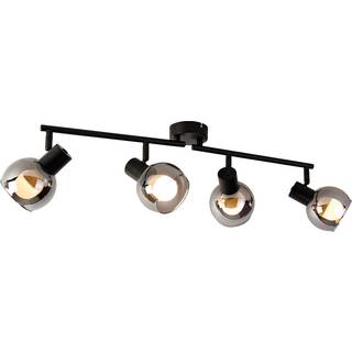 Smart loftslampe sort med røgglas inkl. 4 WiFi P45 - Vidro