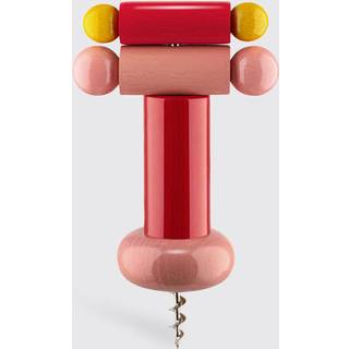 Alessi Barware - '100 Values Collection' corkscrew, red in red,pink beech-wood red, beech-wood pin