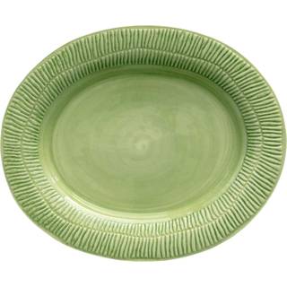 Mateus Stripes Fad 35x30 Cm - Serveringsfad Keramik Grøn - EQ04ST